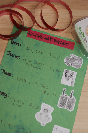 Real World Math: Holiday Gift Budget